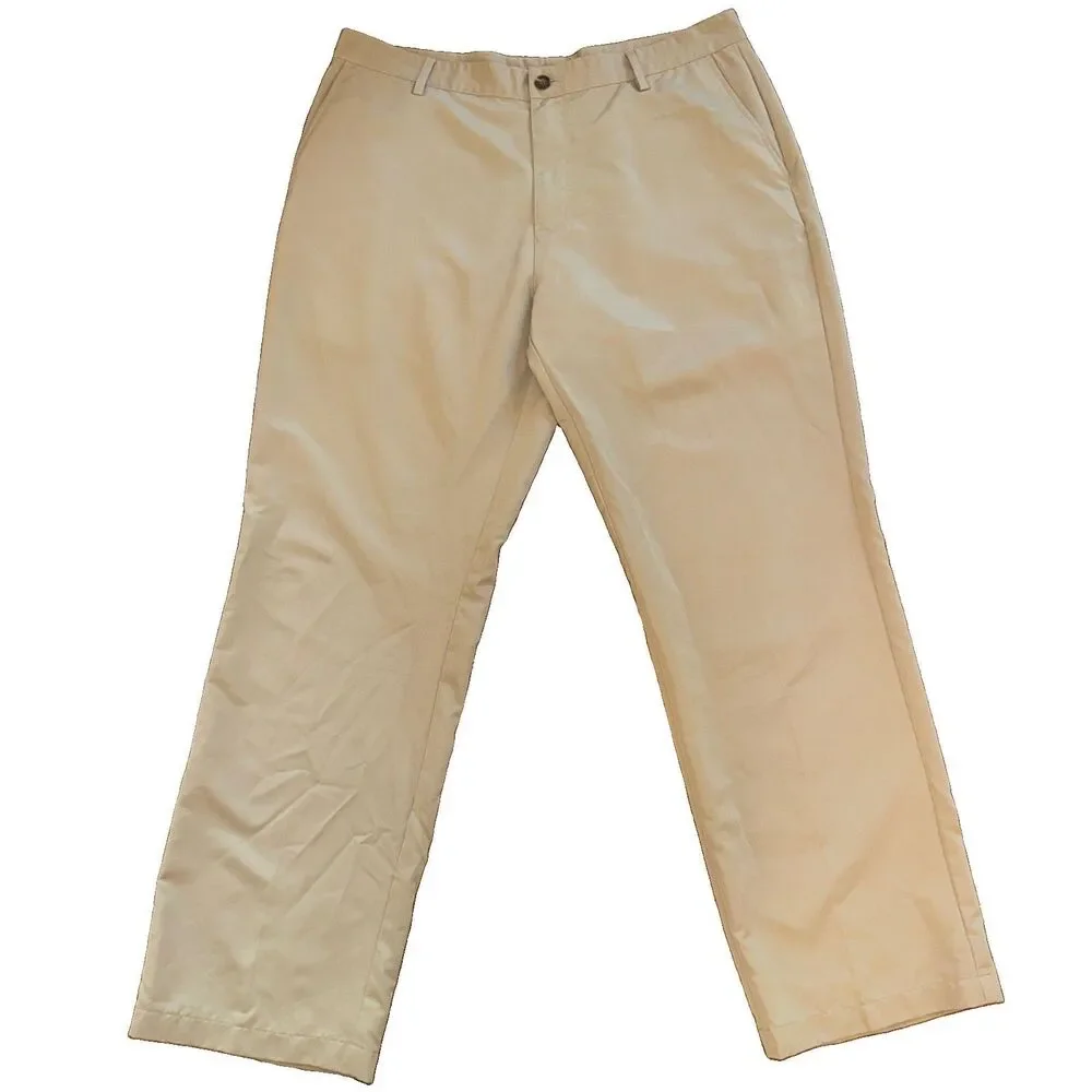 Adidas Pants Mens 36 x 32 Khaki Climalite Golf Performance Vented Casual EUC